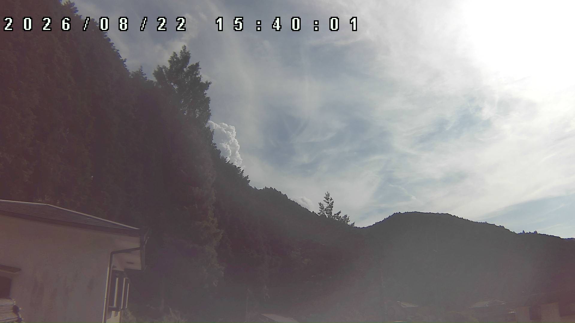 2026年8月22日 15:40ごろの金剛山登山口周辺の空