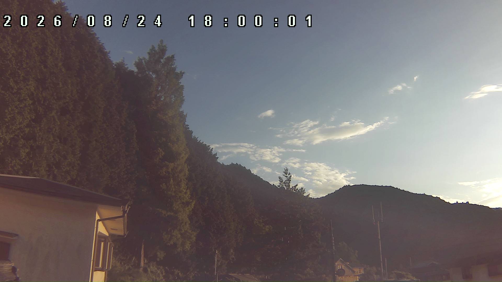 2026年8月24日 18:00ごろの金剛山登山口周辺の空