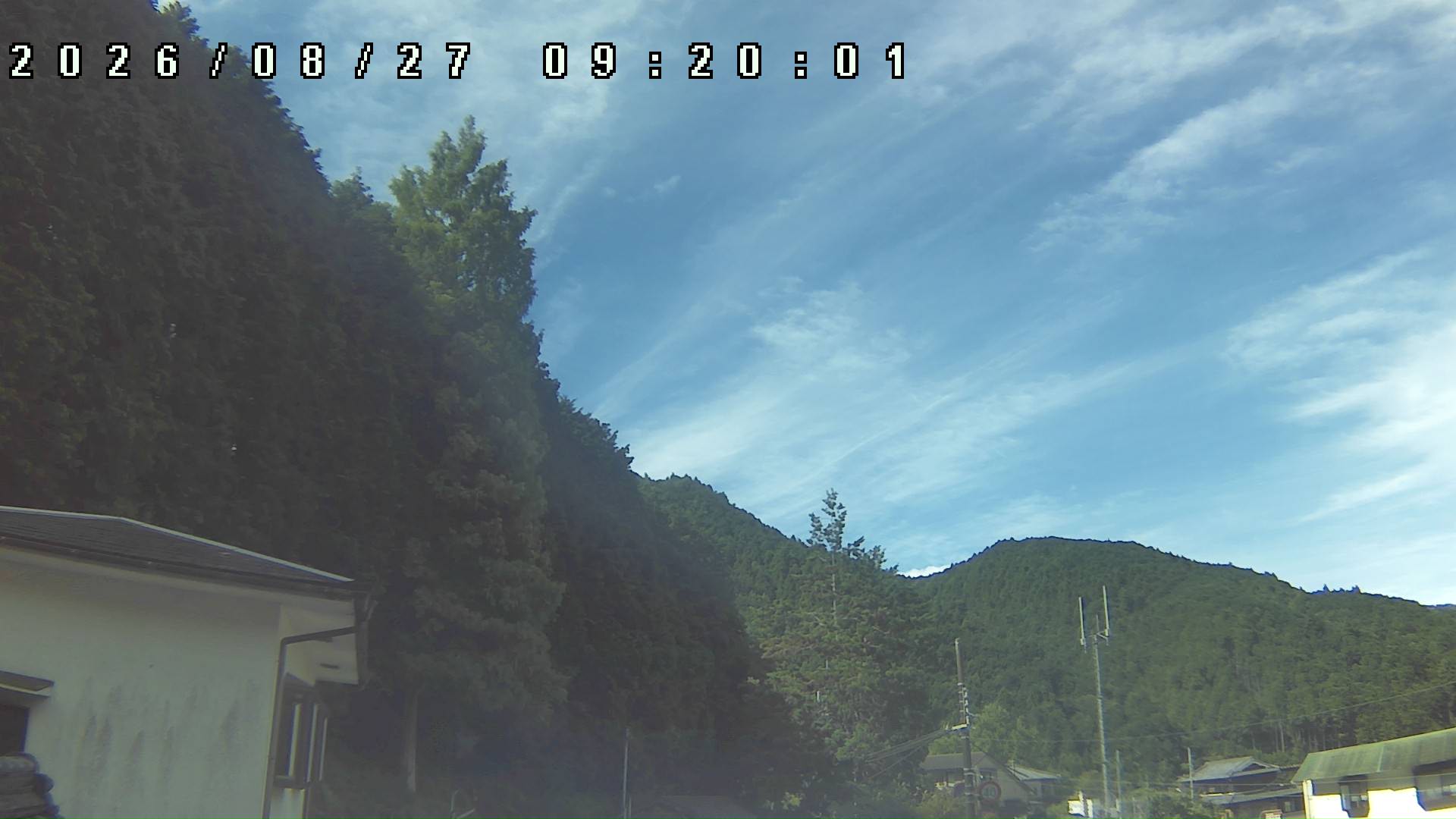 2026年8月27日 09:20ごろの金剛山登山口周辺の空