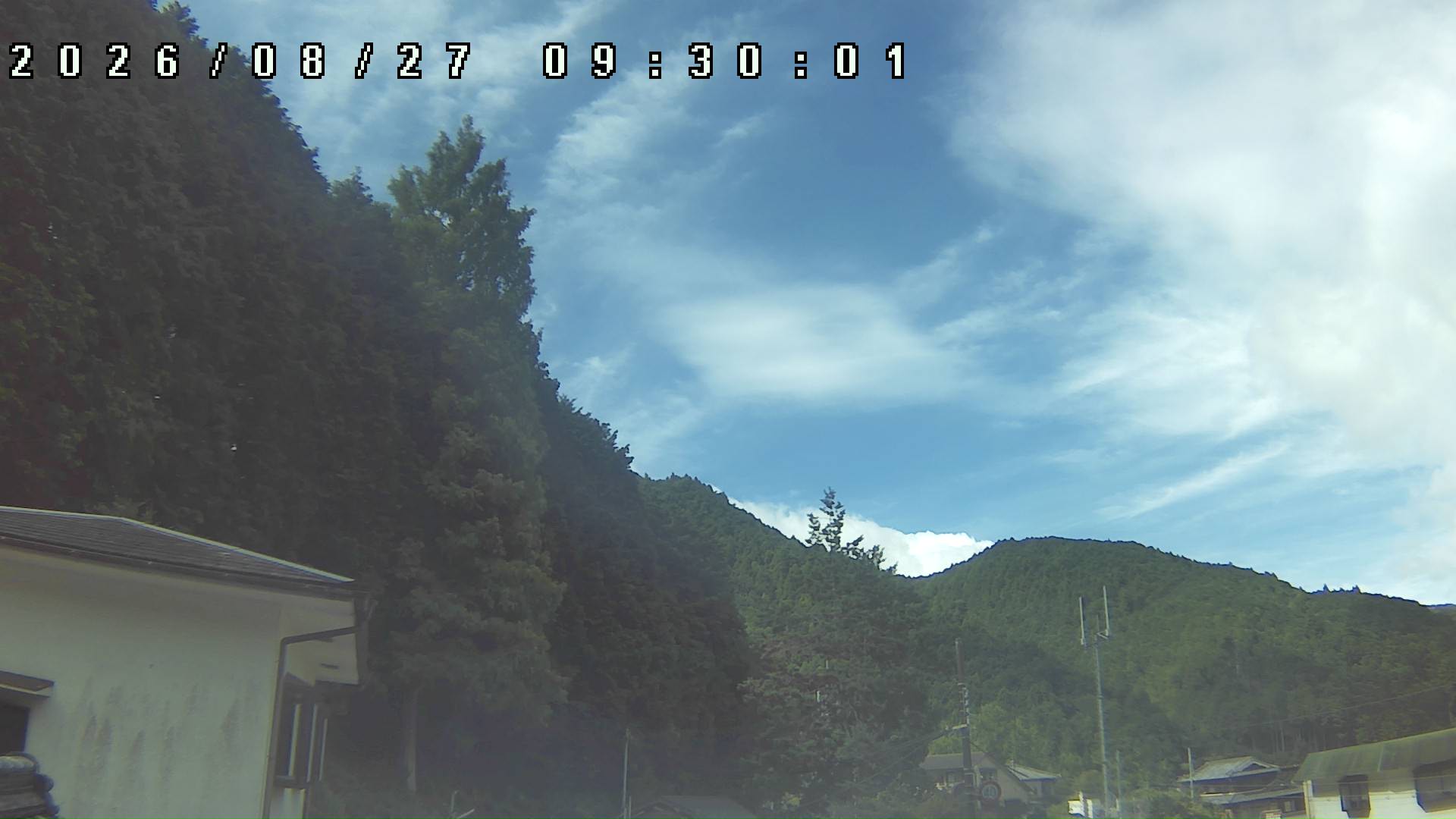 2026年8月27日 09:30ごろの金剛山登山口周辺の空